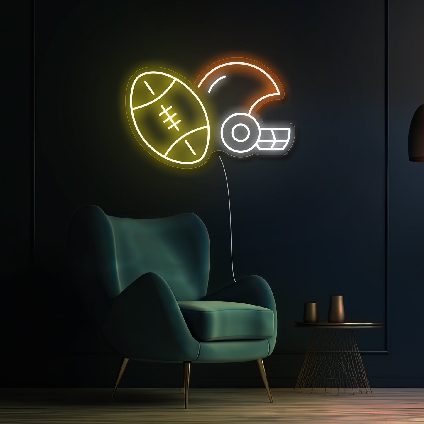 NFL Helmet Ball Neon Sign