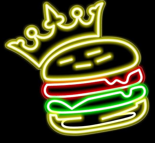 Burger Dude & Burger Sign.