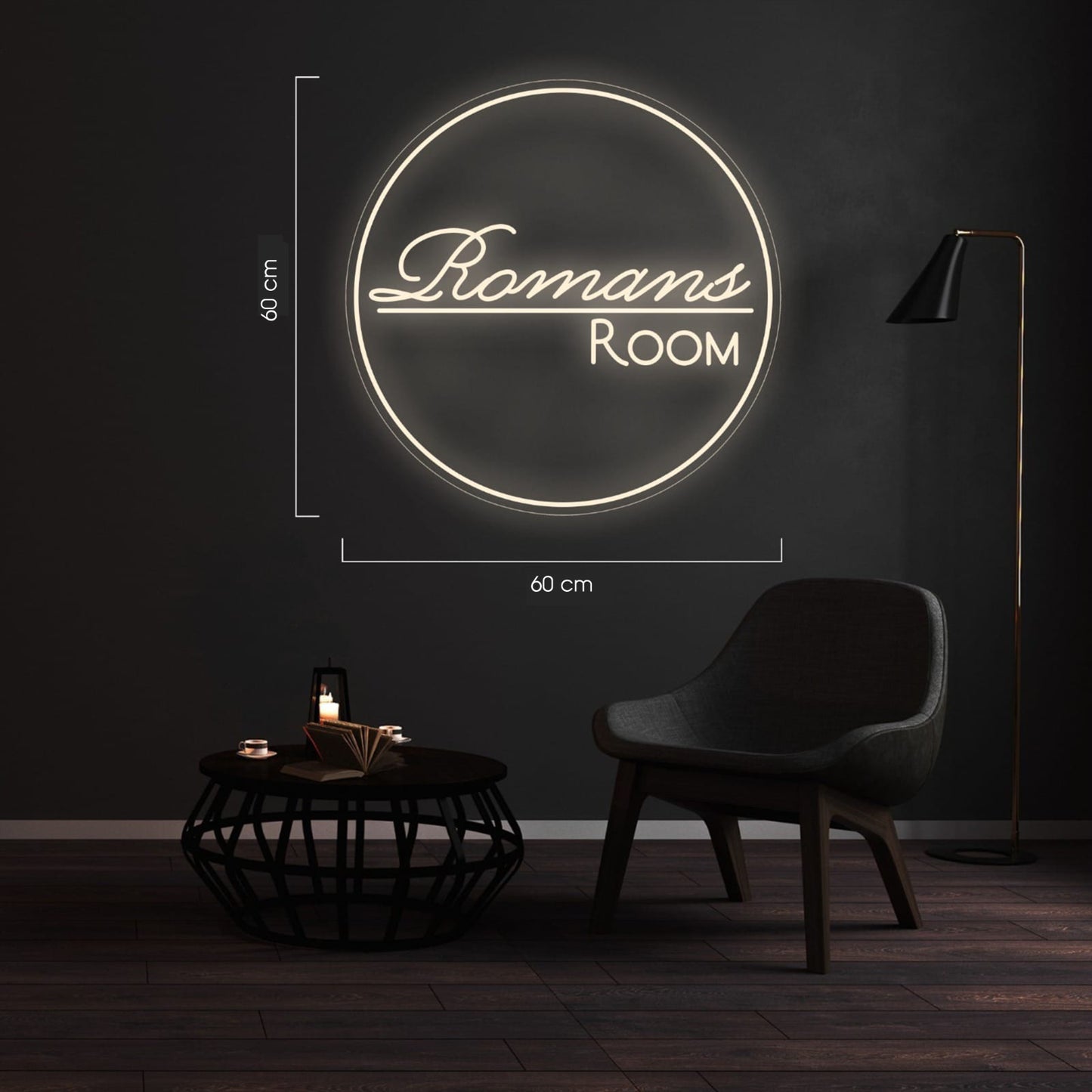 custom neon sign romans rooms