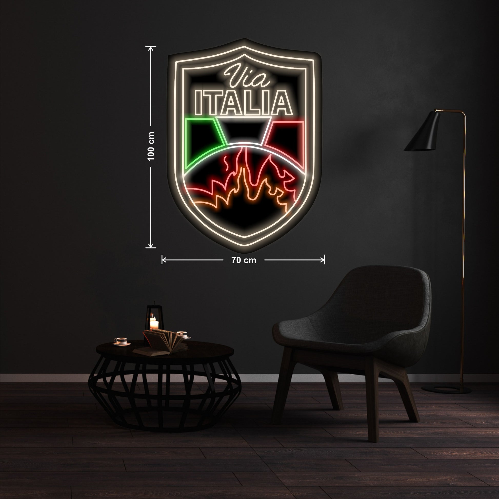 via italia neon sign