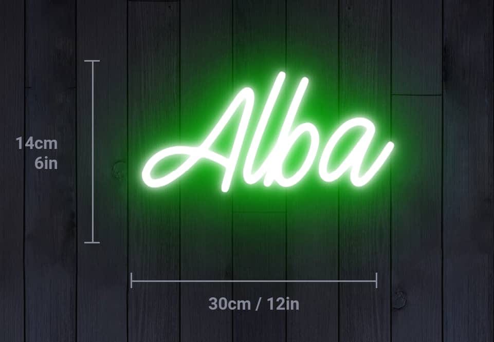 alba neon sign