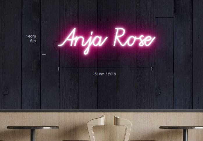 anja rose neon sign