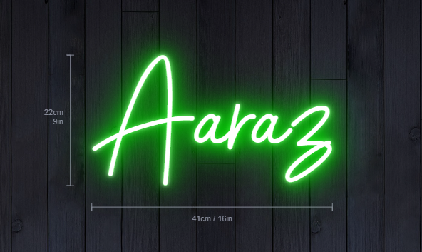 custom neon sign AARAZ