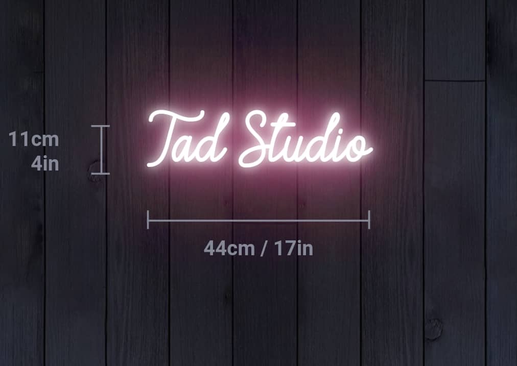custom neon sign tad studio