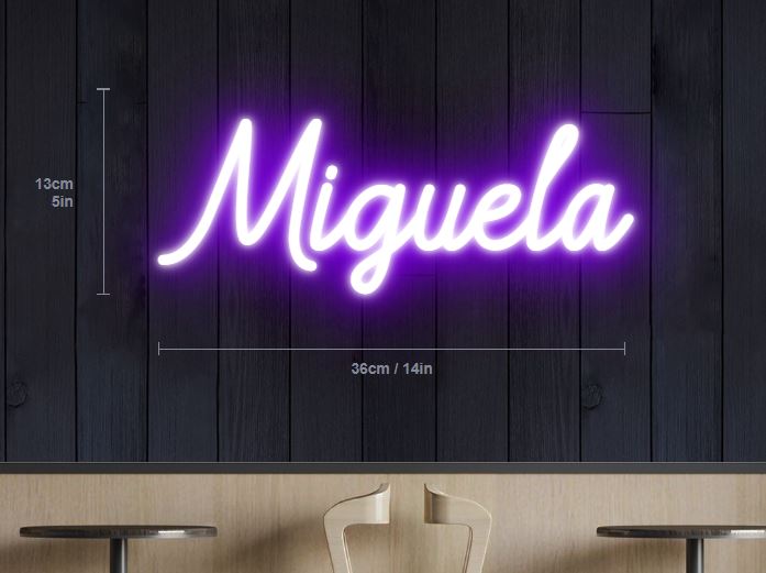 miguela neon sign