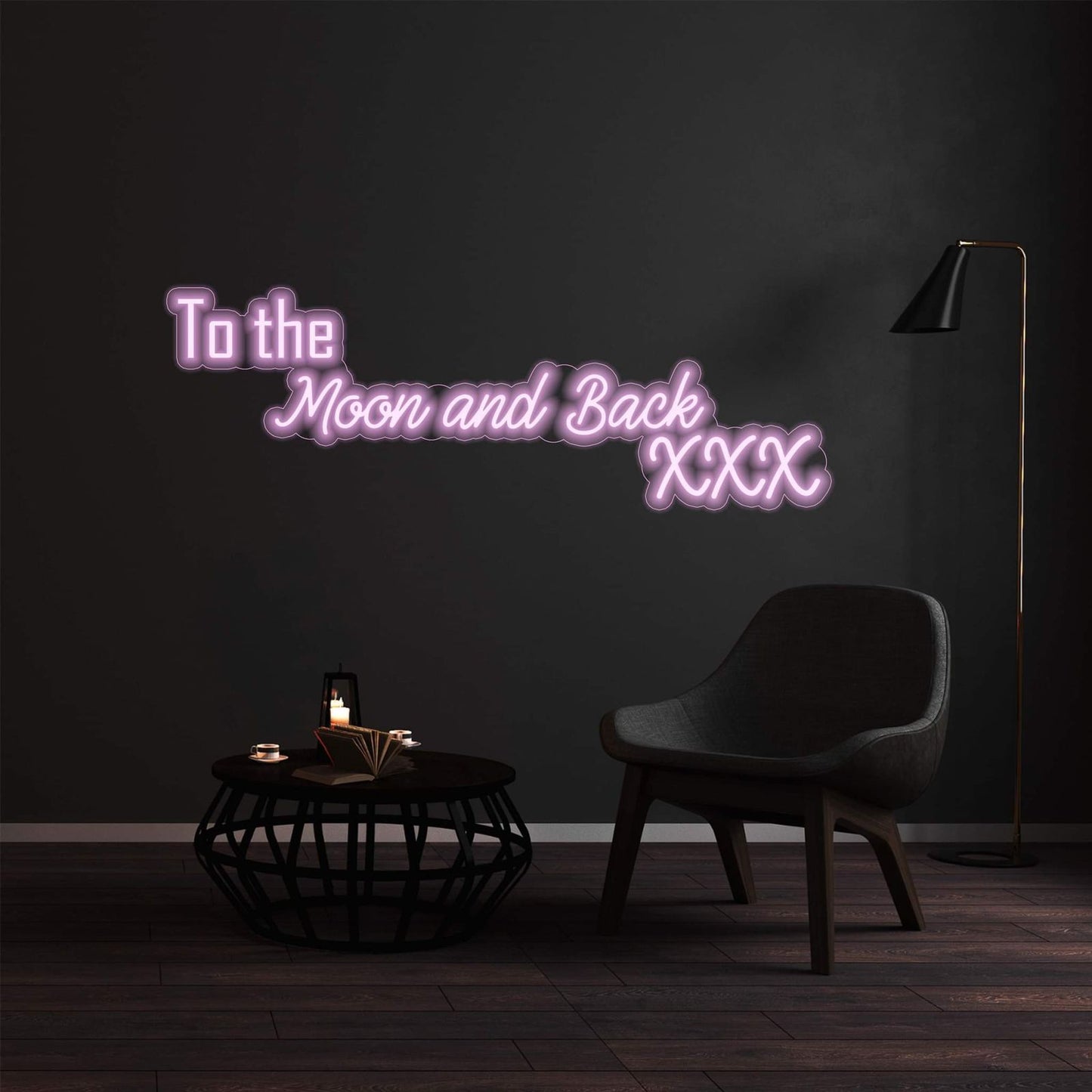 To the Moon and Back xxx custom neon sign
