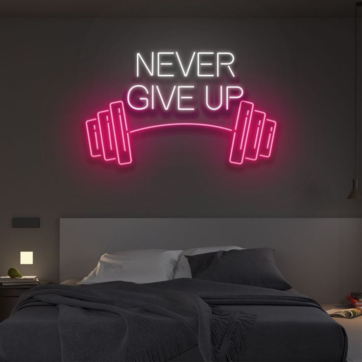 Never Give Up Neon Sign