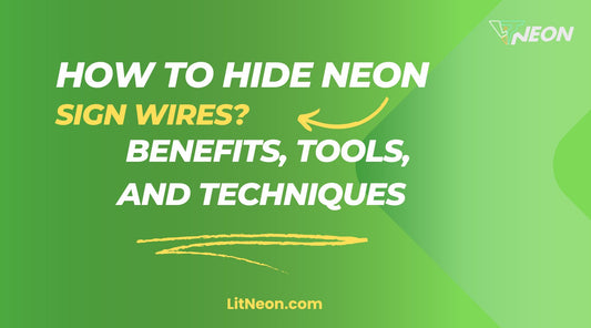 A text written in different color how to Hide neon sign wires?