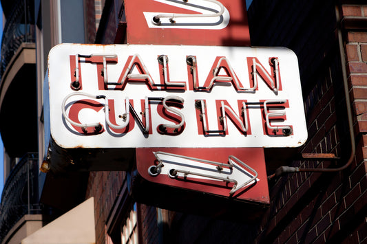 Italian Cuts lne old neon sign