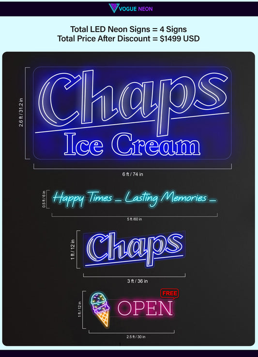 Chaps Neon Signs - (4 Signs)