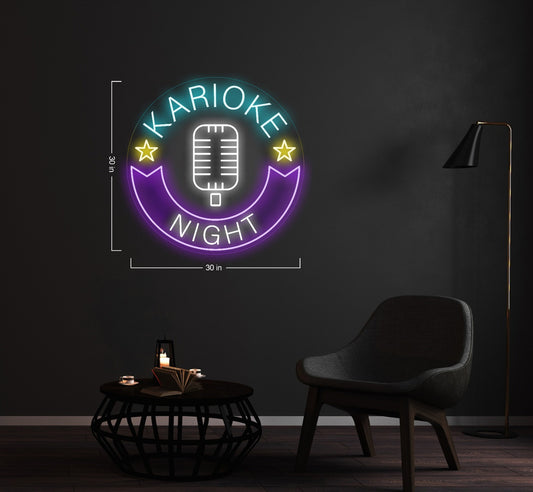 karioke night neon sign