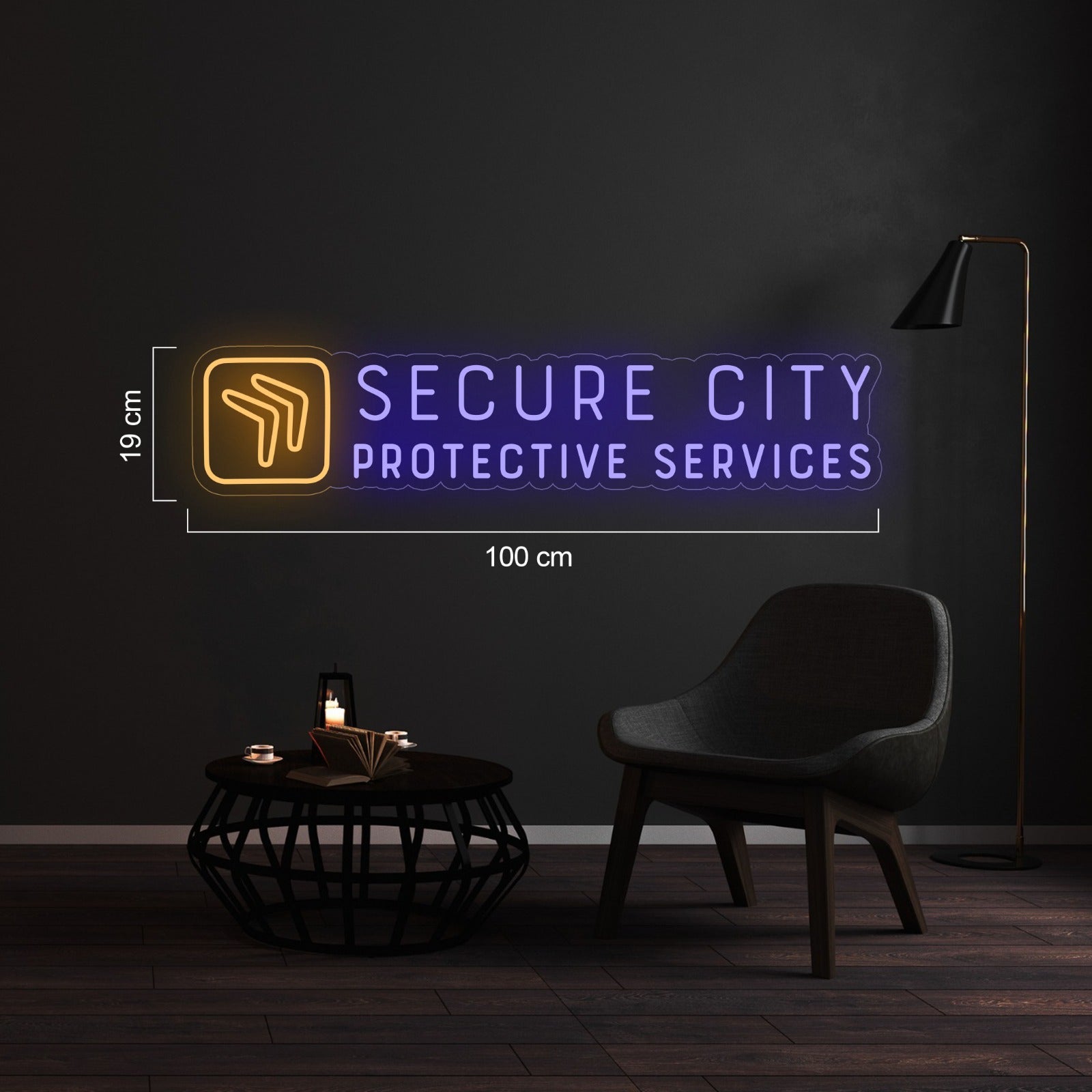 Custom sign Secure City Protective Services – LIT NEON AU