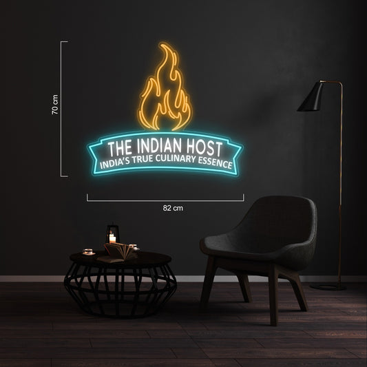 The Indian host custom sign