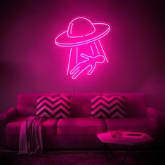 Alien abduction neon