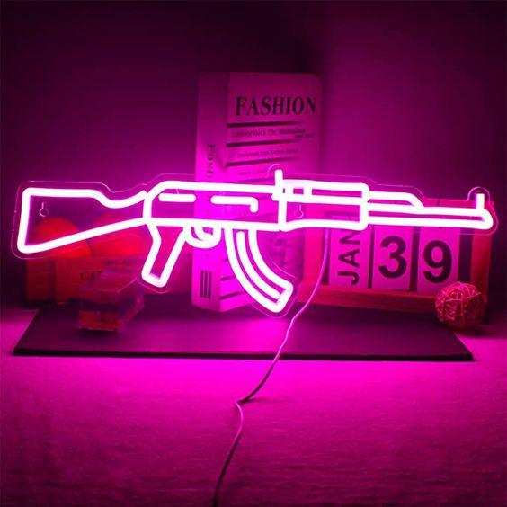 Gun Neon Sign