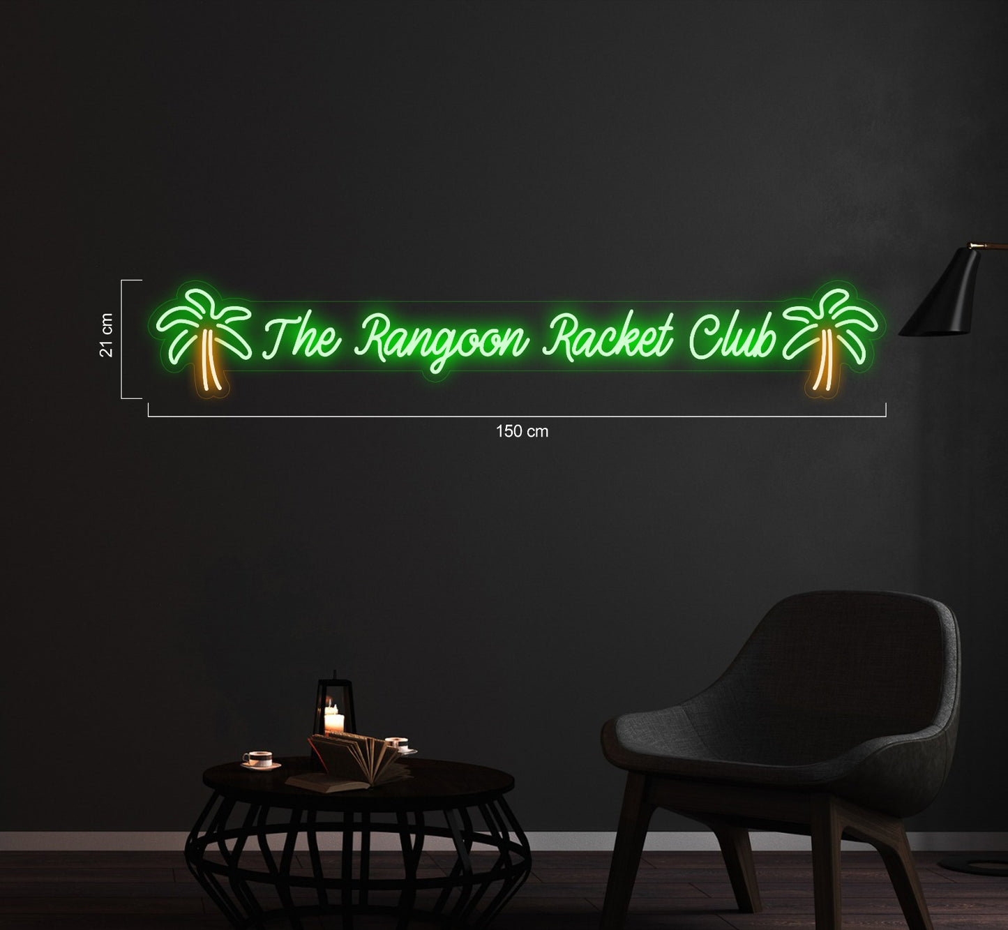 Custom neon sign the rangoon racket club