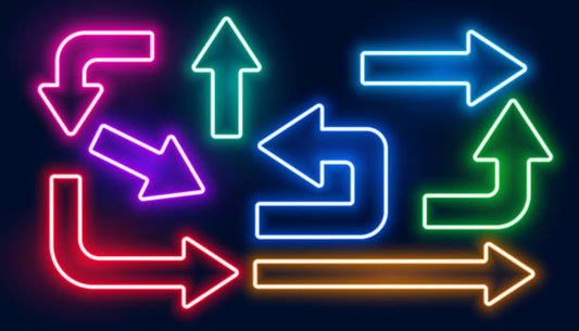 Multiple arrows neon sign
