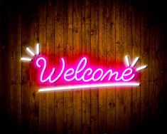 Welcome neon sign