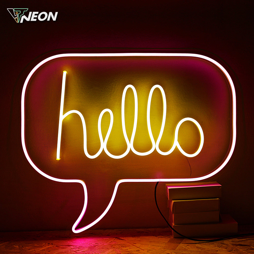 Hello light shop up sign