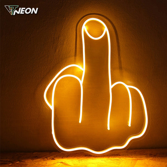 Mi**le Finger Neon Sign